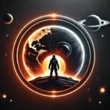 man standing infront of moon and planets for solar war 1 icon